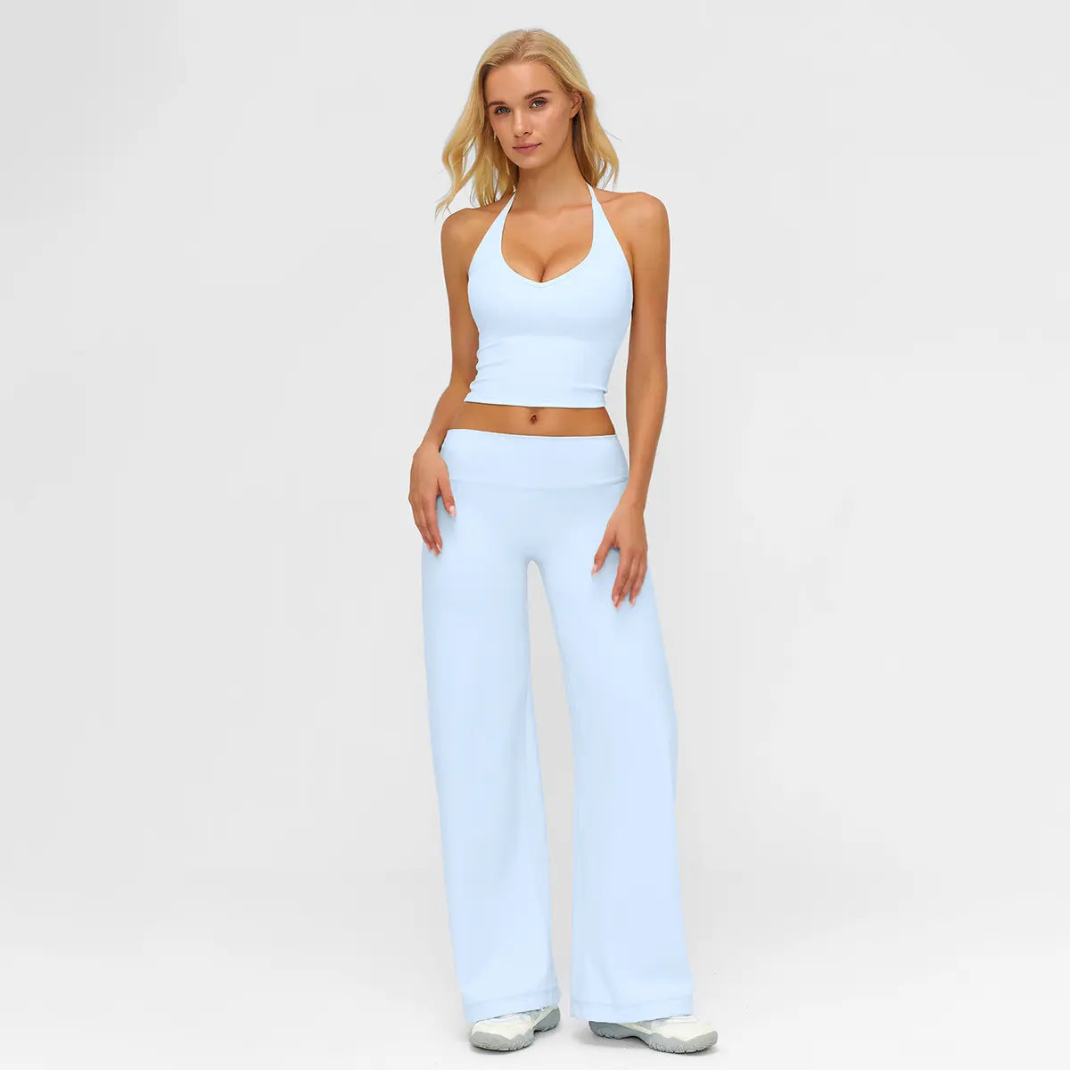 Women’s Two-Piece Sport Set – Crop Cami Top & Flare Pants for Yoga & Gym