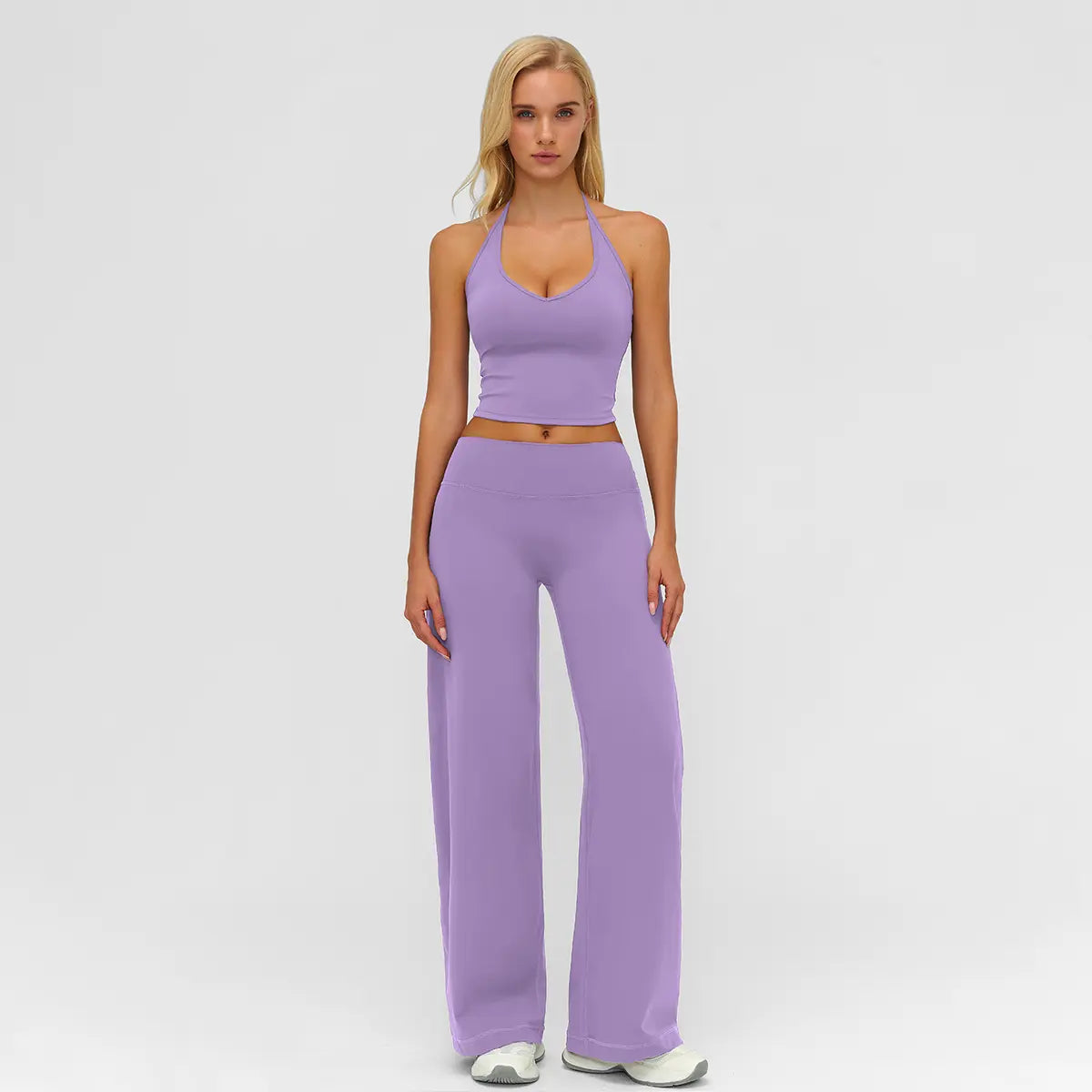 Women’s Two-Piece Sport Set – Crop Cami Top & Flare Pants for Yoga & Gym
