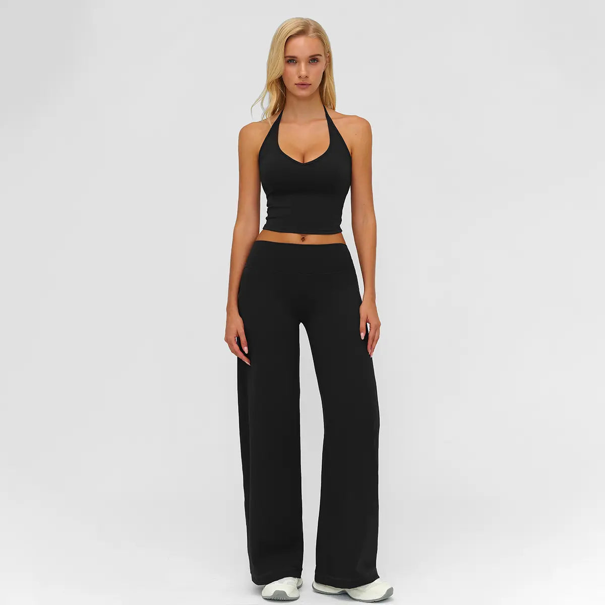 Women’s Two-Piece Sport Set – Crop Cami Top & Flare Pants for Yoga & Gym
