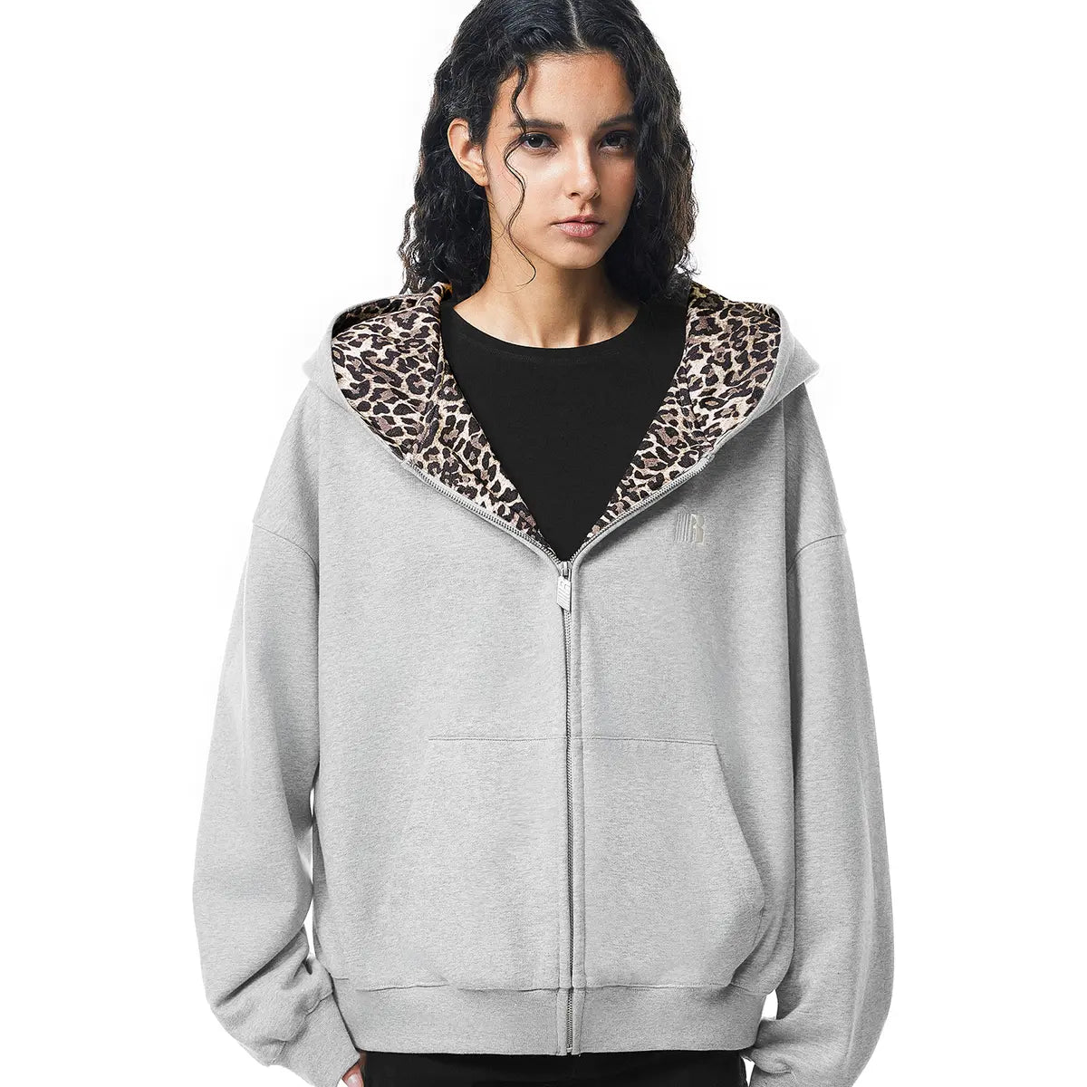 Leopard Print Oversized Hoodie & Sweatpants Set – Comfy Unisex Lounge Outfit with Pockets