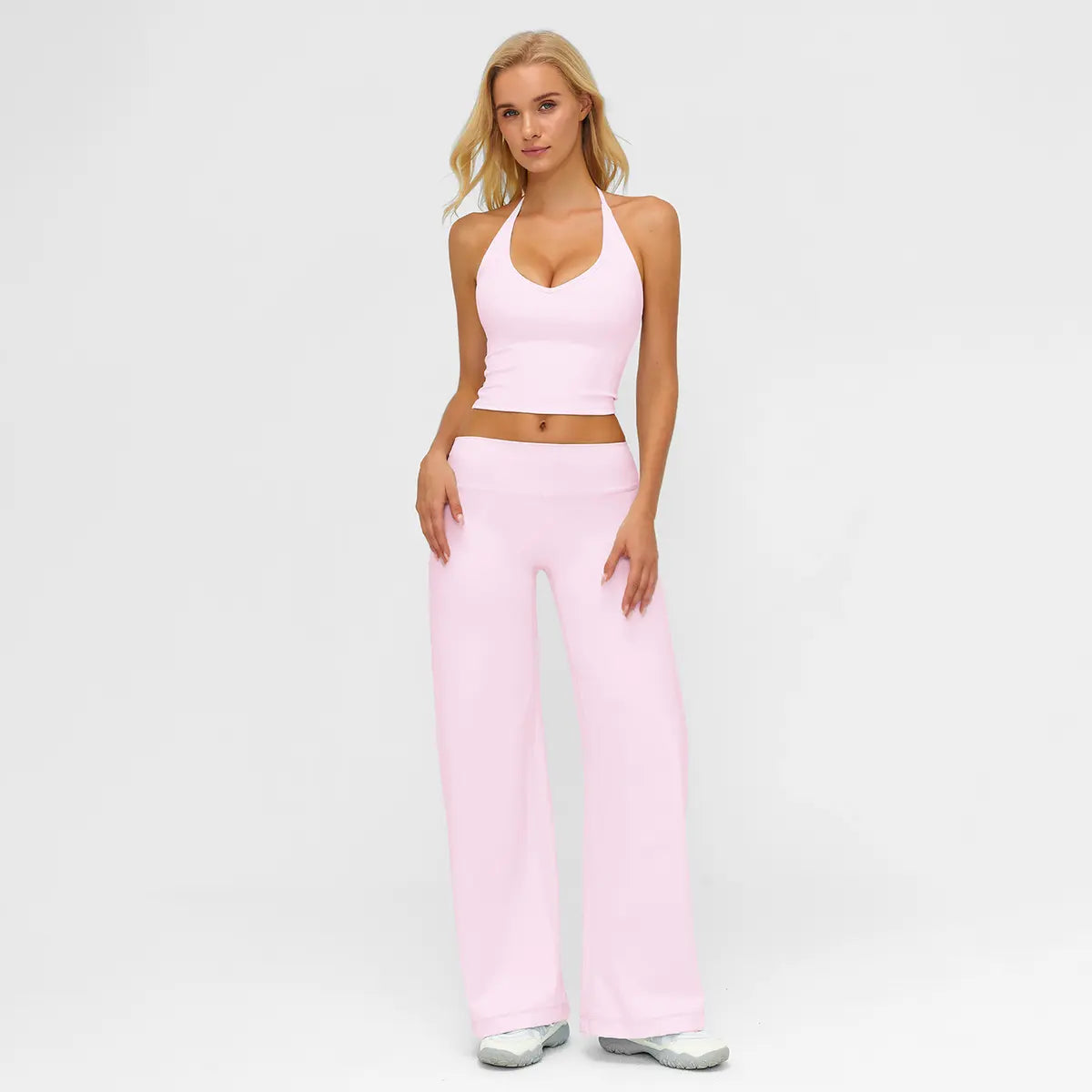 Women’s Two-Piece Sport Set – Crop Cami Top & Flare Pants for Yoga & Gym