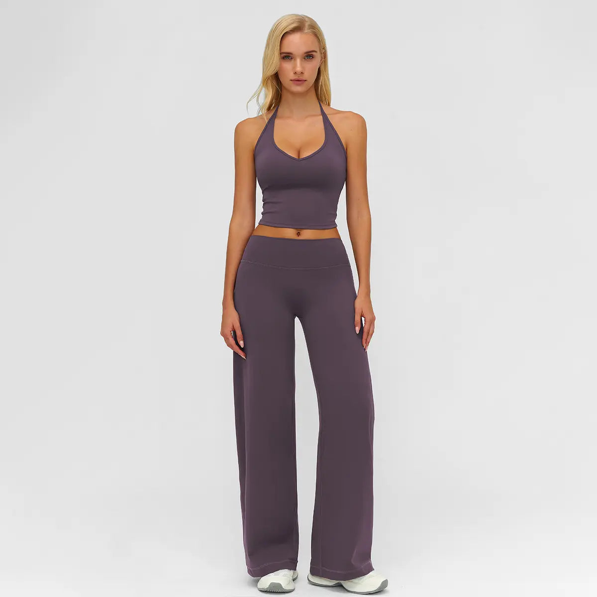 Women’s Two-Piece Sport Set – Crop Cami Top & Flare Pants for Yoga & Gym
