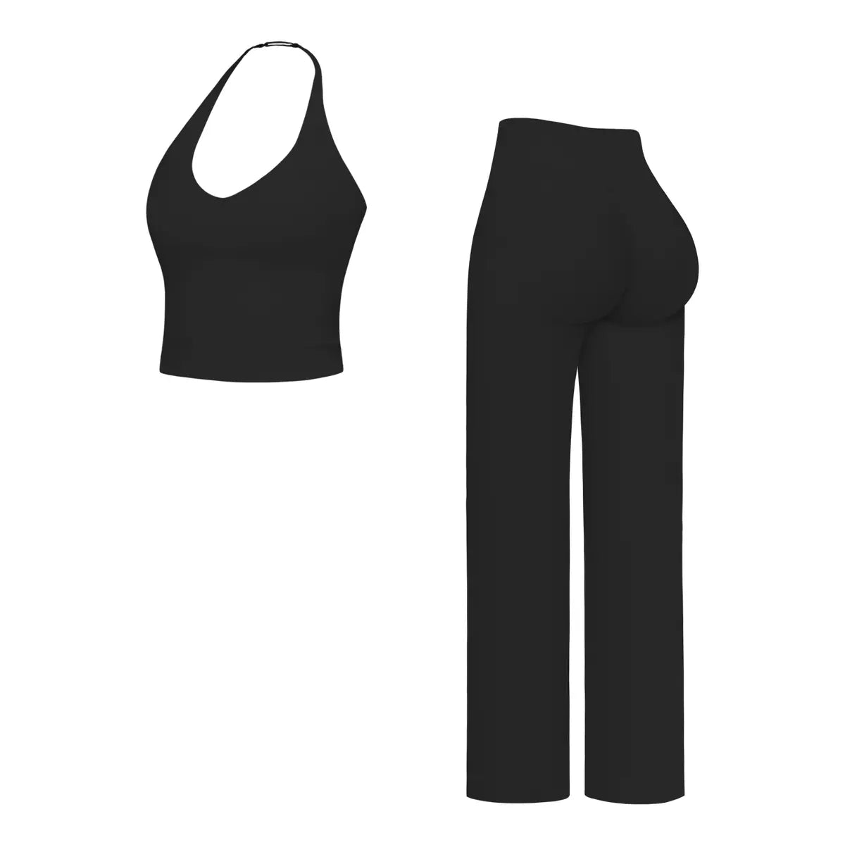 Women’s Two-Piece Sport Set – Crop Cami Top & Flare Pants for Yoga & Gym