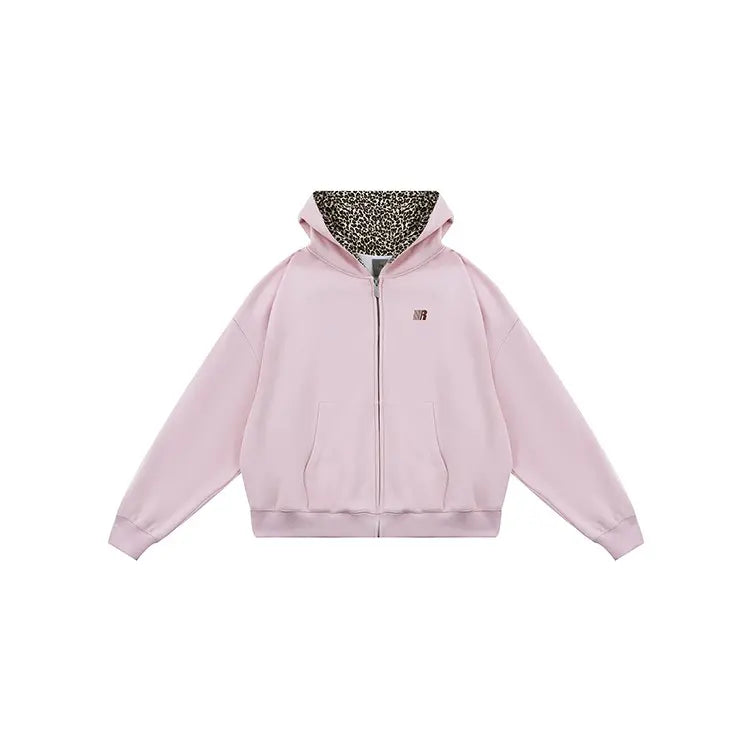 Leopard Print Oversized Hoodie & Sweatpants Set – Comfy Unisex Lounge Outfit with Pockets