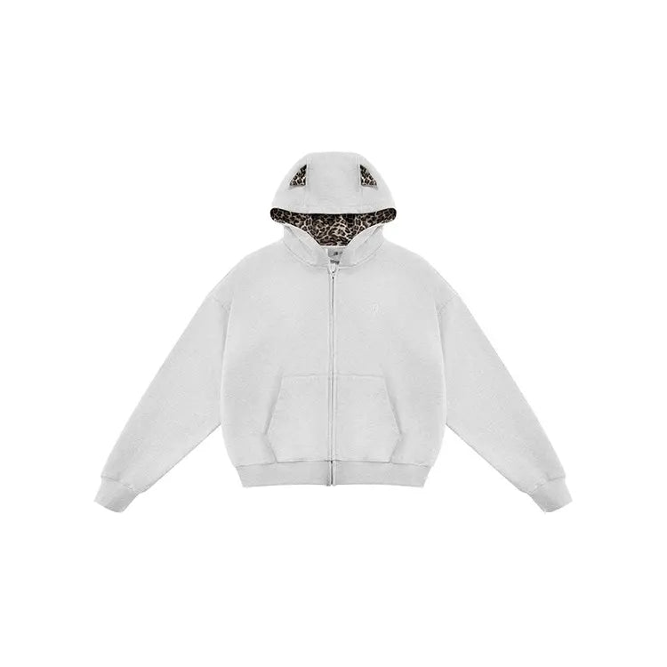 Leopard Print Oversized Hoodie & Sweatpants Set – Comfy Unisex Lounge Outfit with Pockets