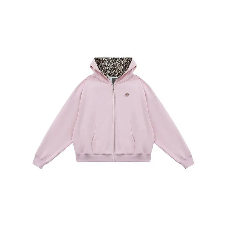 Leopard Print Oversized Hoodie & Sweatpants Set – Comfy Unisex Lounge Outfit with Pockets