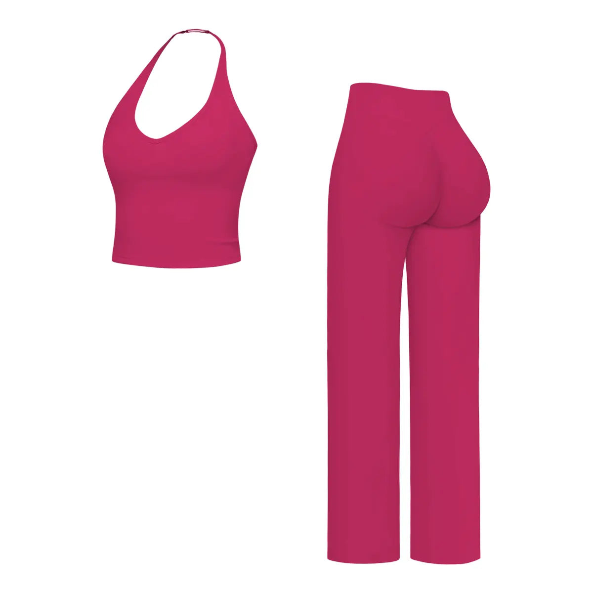 Women’s Two-Piece Sport Set – Crop Cami Top & Flare Pants for Yoga & Gym