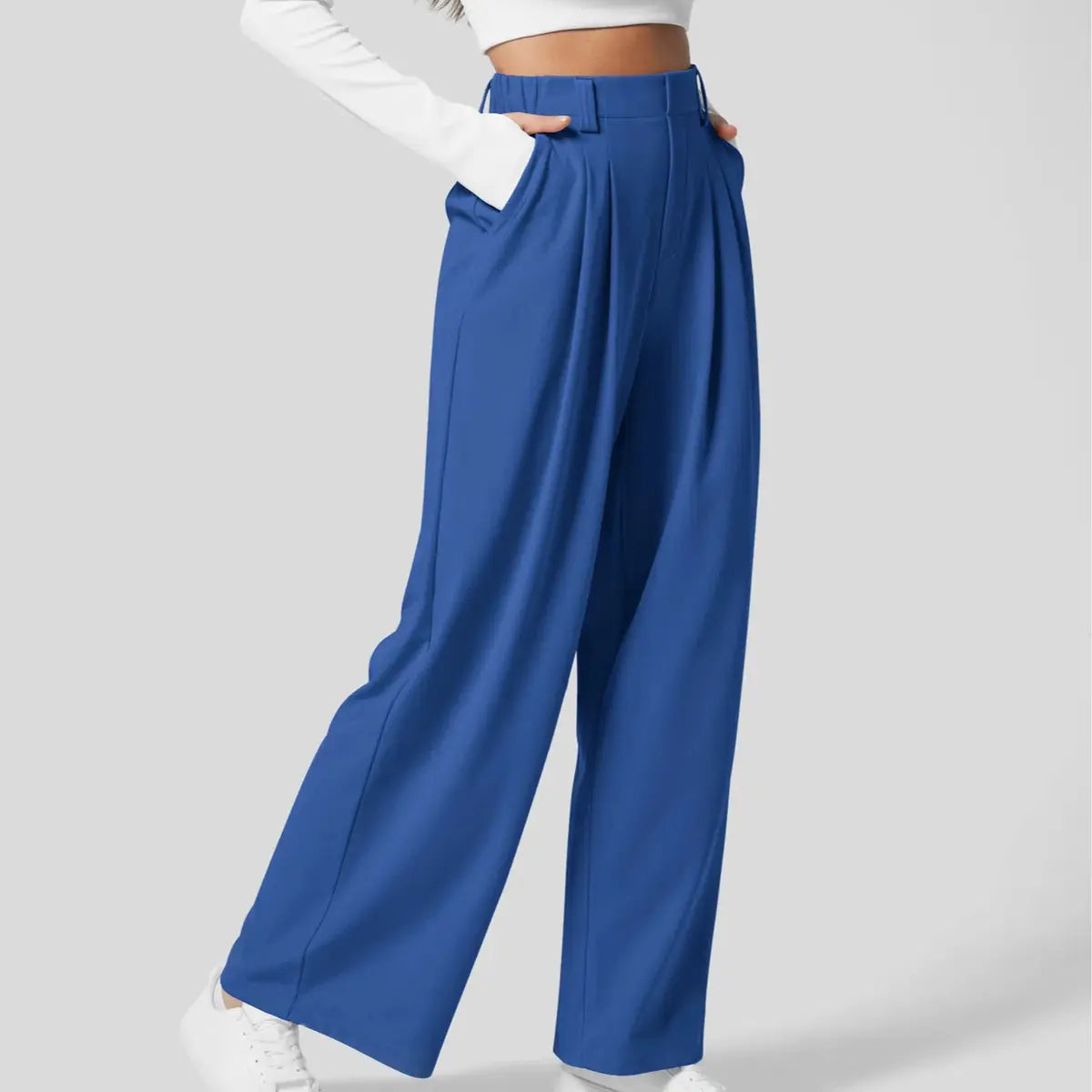 Halara Flex Women’s High Waist Wide Leg Pants with Pockets – Waffle Fabric Comfort