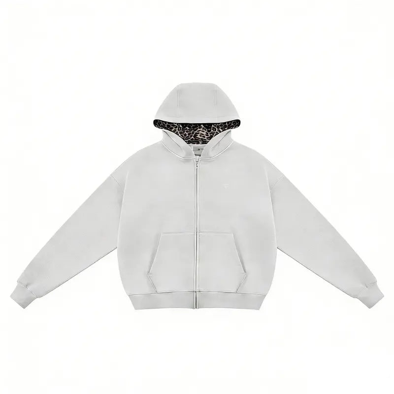 Leopard Print Oversized Hoodie & Sweatpants Set – Comfy Unisex Lounge Outfit with Pockets